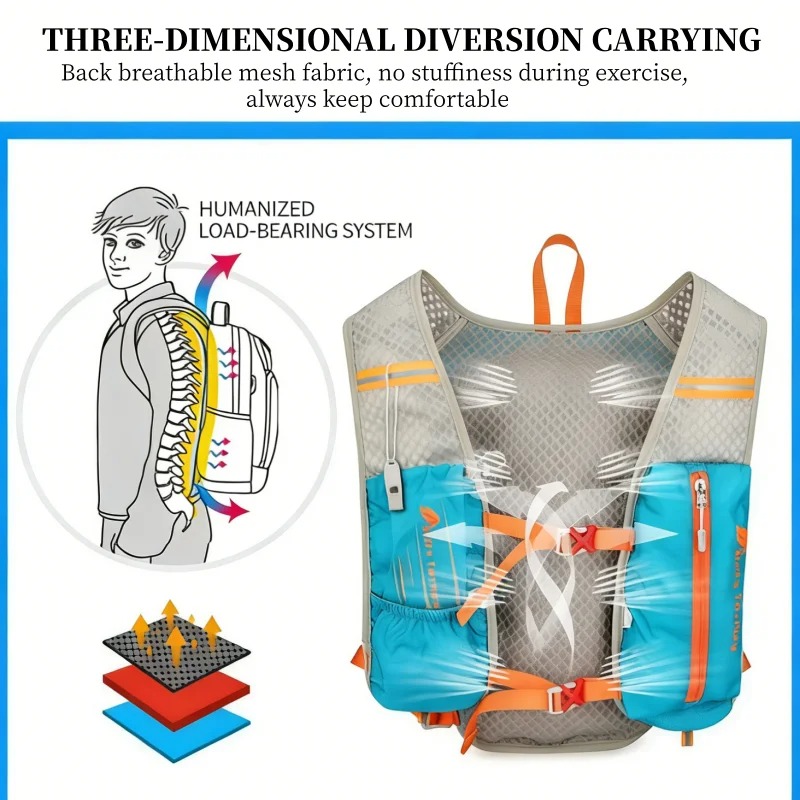 Running Vest Backpack Marathon - đánh giá và giá Running Gear Reflective